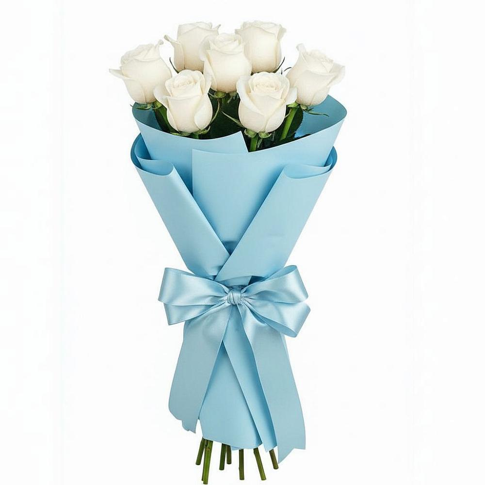 Букет 7 белых роз Проуд в Вилюйске