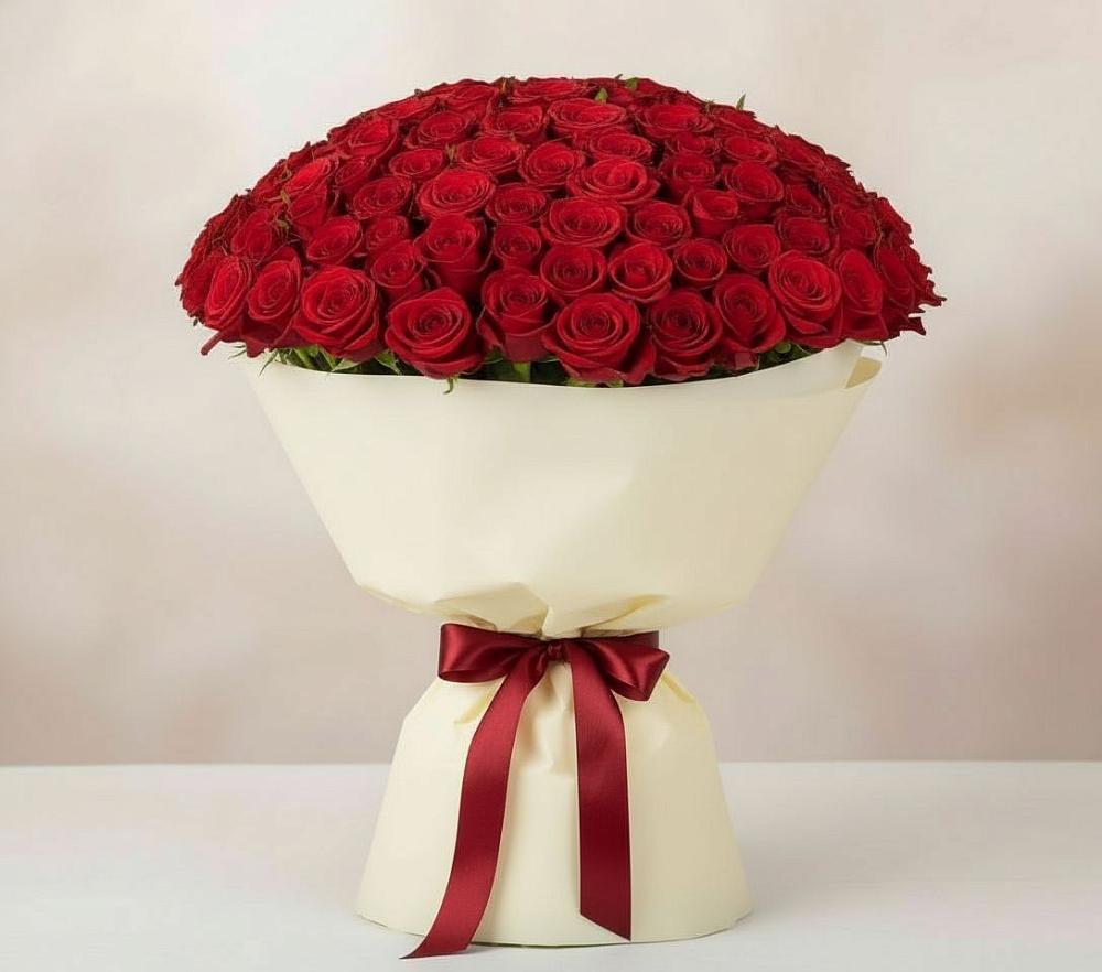 Букет 101 Красная роза Милано в Вилюйске