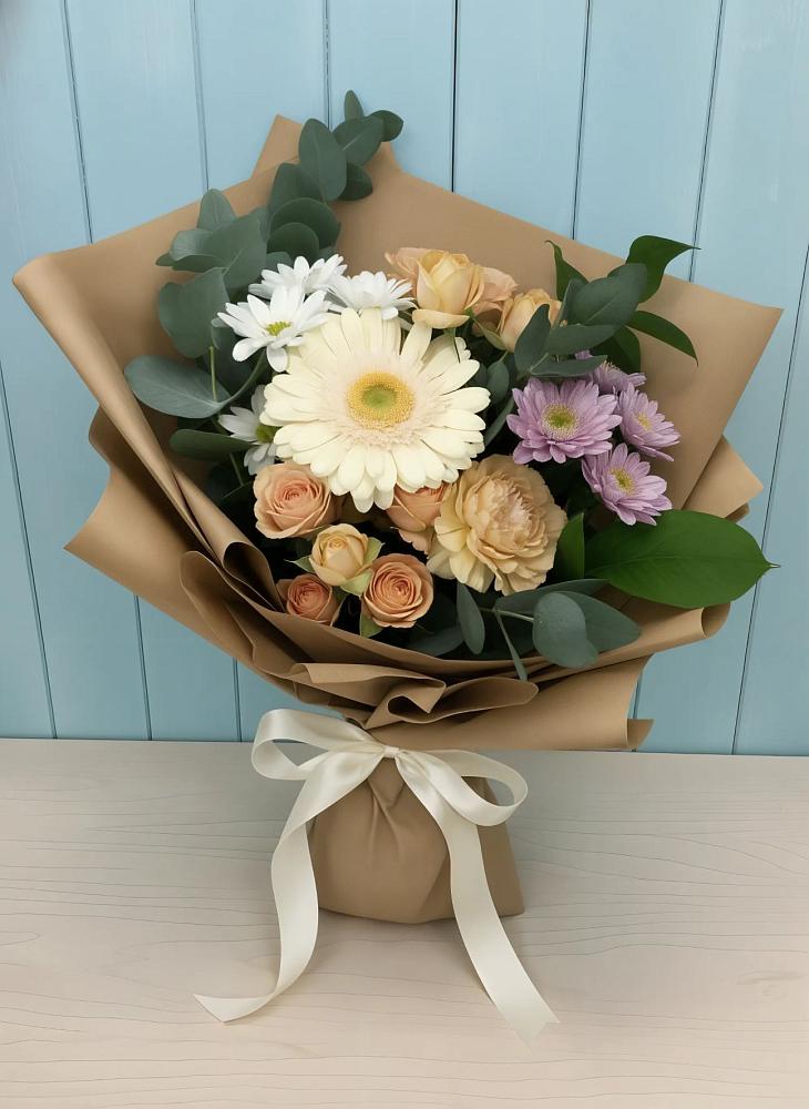 Букет цветов из: Герберы и Хризантемы в Вилюйске