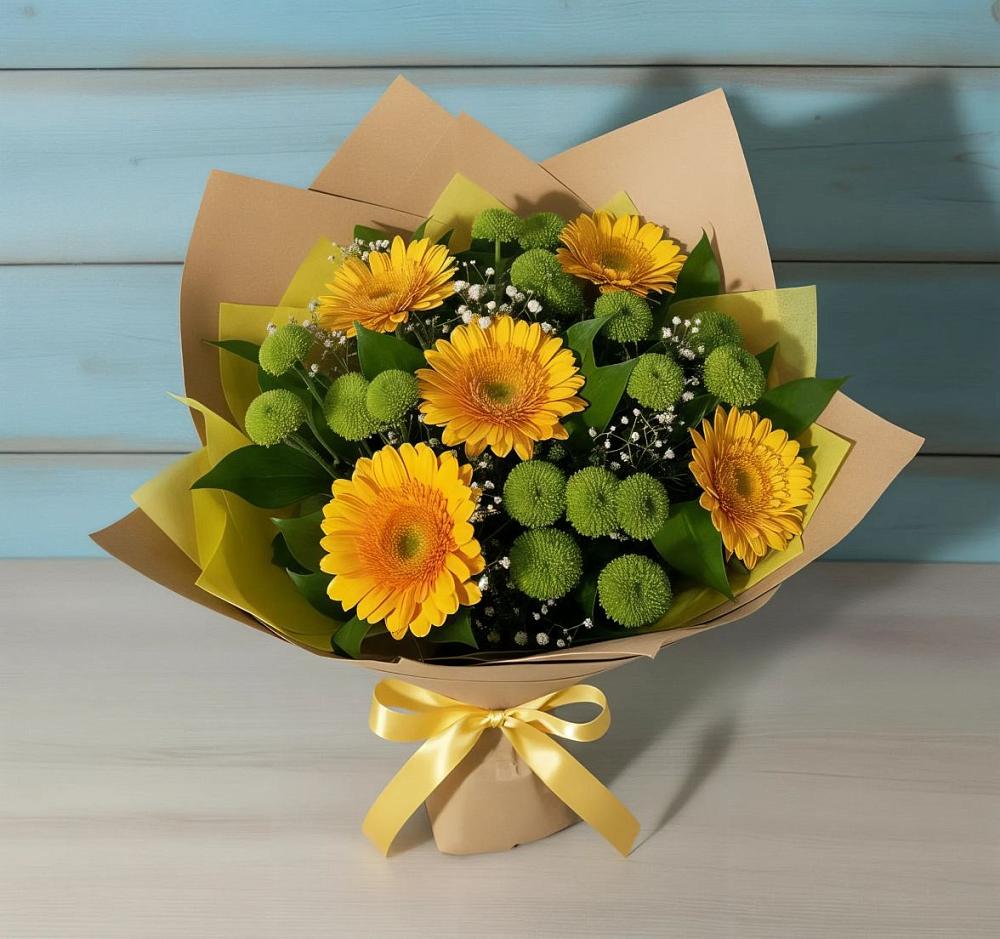 Букет цветов из: Герберы и Хризантемы в Вилюйске