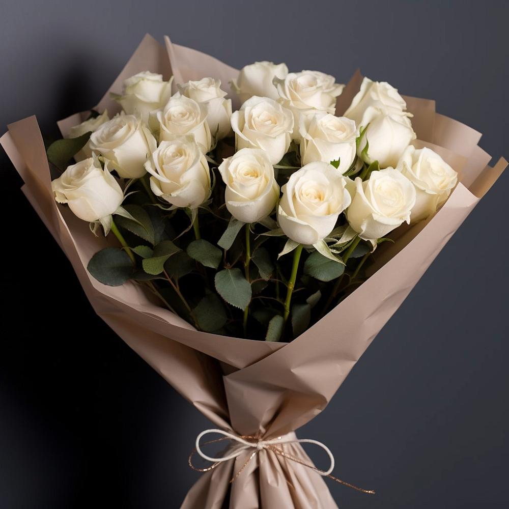 Букет 17 Белых роз в Вилюйске