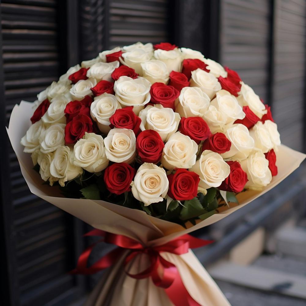 Букет Премиум микс Рэд энд Вайт в Вилюйске