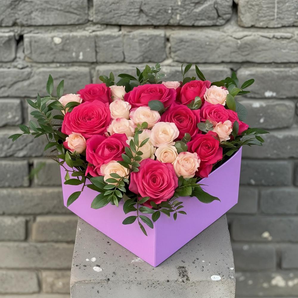 Цветочная композиция из Розы в коробке в Вилюйске