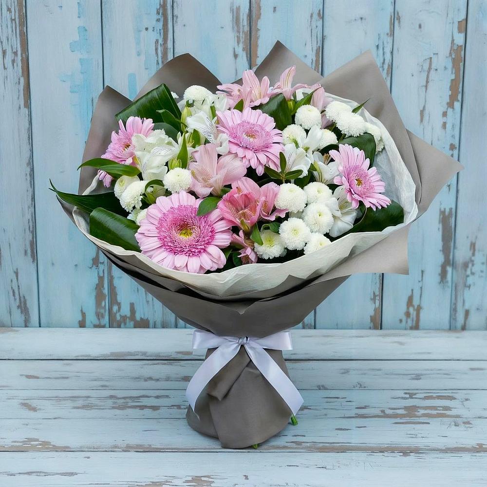 Букет цветов из: Герберы, Альстромерии и Хризантемы в Вилюйске