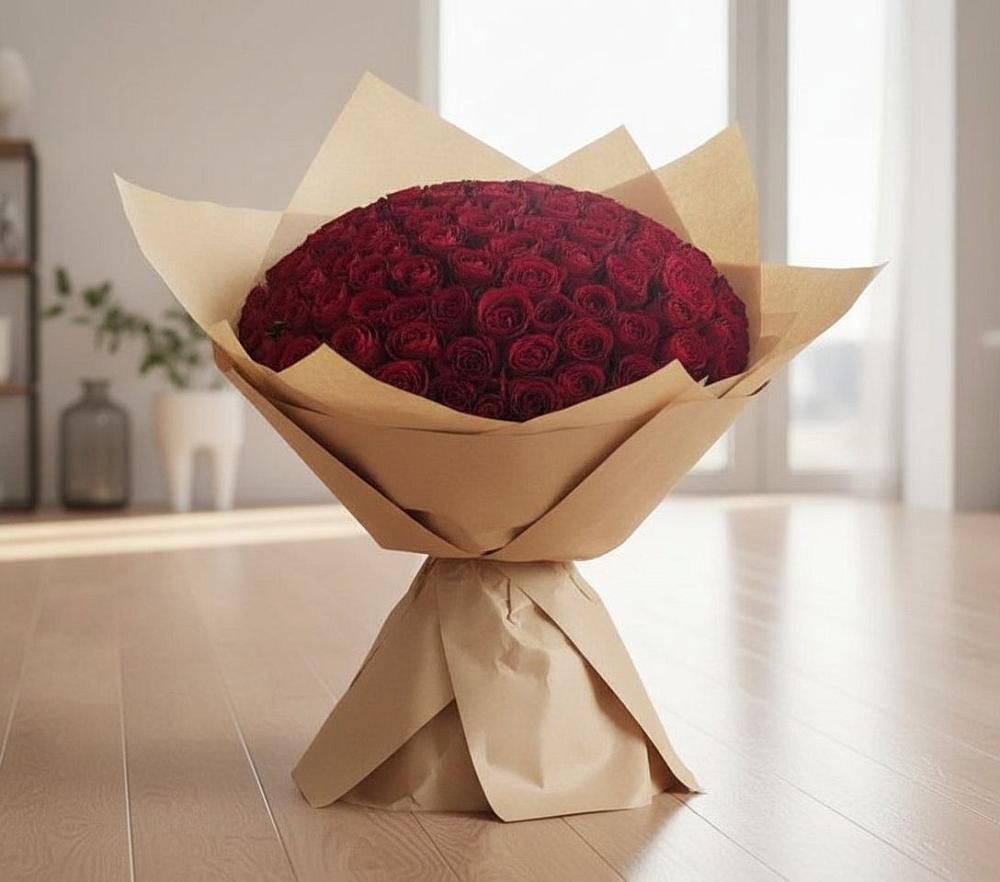 Букет 101 Красная роза в Вилюйске
